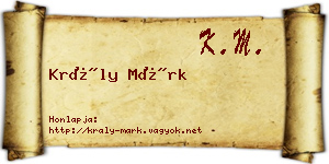 Krály Márk névjegykártya